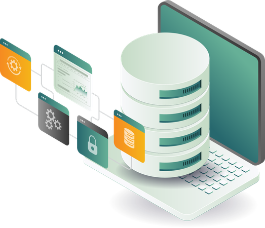 Computer technology and server data  Illustration