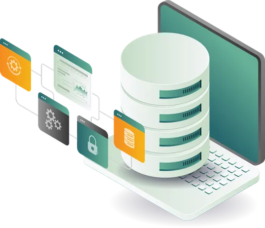 Computer technology and server data  Illustration