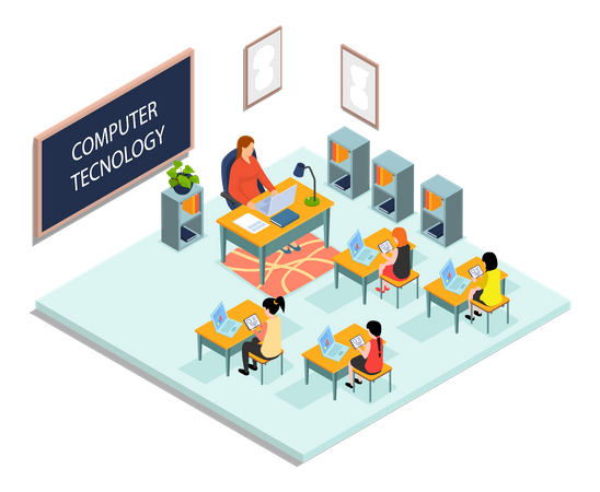 Computer technology class  Illustration