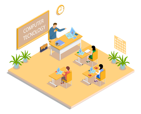 Computer technology class  Illustration