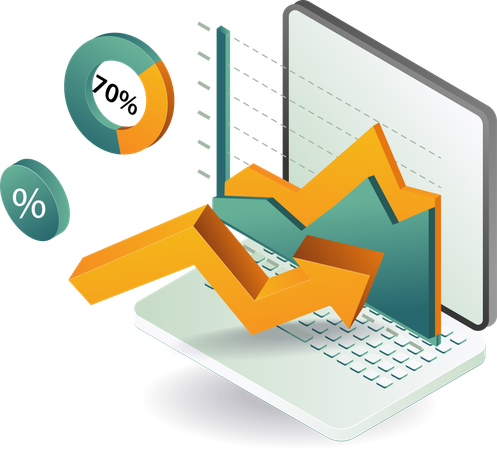 Computer technology data business analyst  Illustration