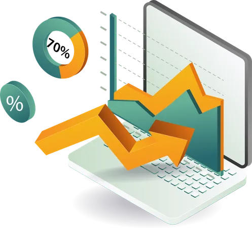 Computer technology data business analyst  Illustration