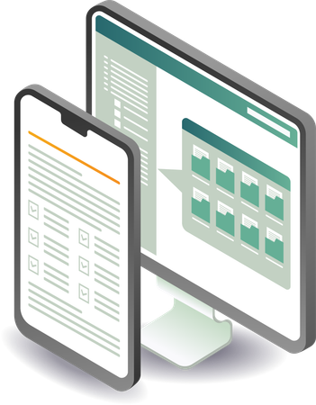 Computer technology data folder checklist management  Illustration