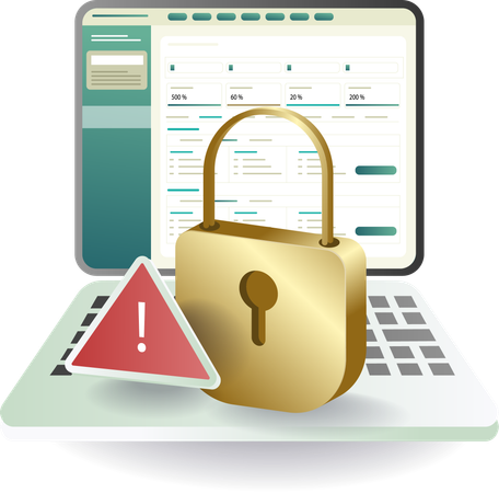 Computer Technology Data Security Performance Analysis Dashboard  Illustration