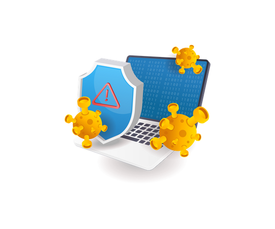 Computer virus security attack  Illustration