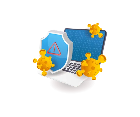 Computer virus security attack  Illustration