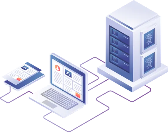 Computer web server  Illustration