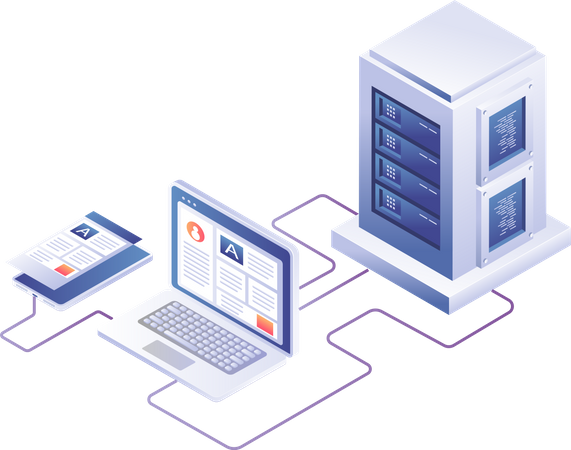 Computer web server  Illustration