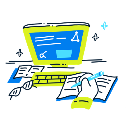 Computer work and study Illustration
