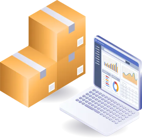 Computeranalysedaten der Paketzustellung  Illustration