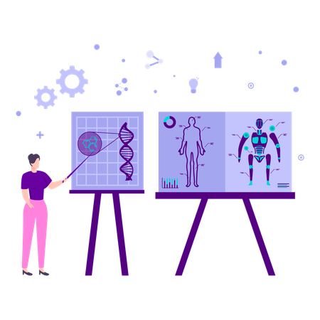 Computerbiologie spielt Schlüsselrolle bei der Entwicklung von Robotern  Illustration