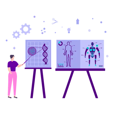 Computerbiologie spielt Schlüsselrolle bei der Entwicklung von Robotern  Illustration