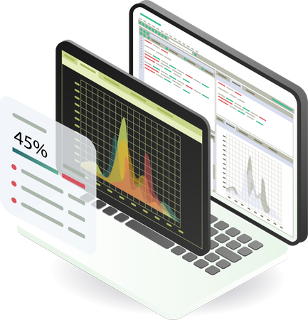 Computerdatenanalyse für Unternehmen  Illustration