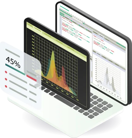 Computerdatenanalyse für Unternehmen  Illustration