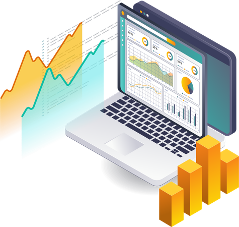 Optimierung der Computerdatenanalyse mit professionellen Dashboards  Illustration