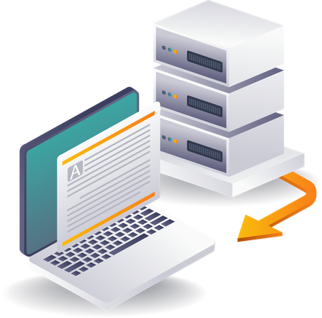 Computerdatenserver in Technologiesystemen  Illustration