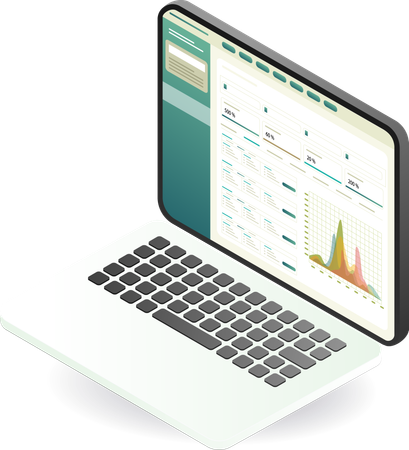 Computergestützte Analyse von Geschäftsentwicklungstrends  Illustration