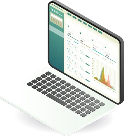 Computergestützte Analyse von Geschäftsentwicklungstrends  Illustration