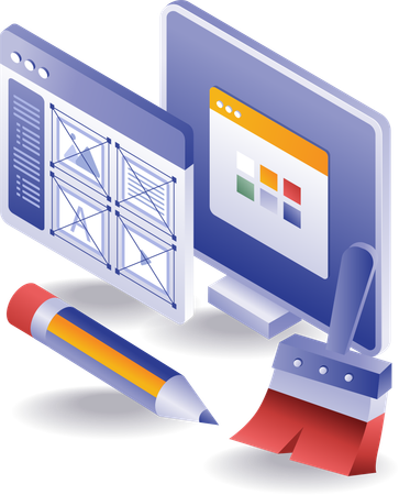 Computerinhalte, Kreativbranche, digitale Assets  Illustration