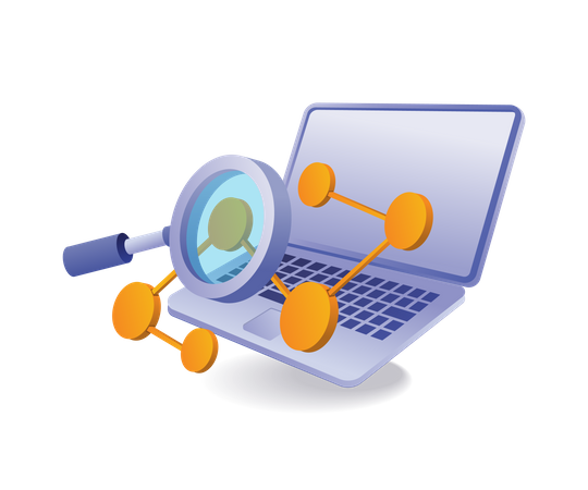 Computers share information data  일러스트레이션