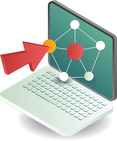 Netzwerkverbindung für Computertechnologieanwendungen  Illustration