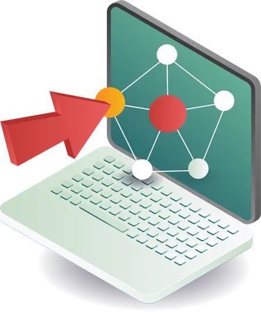 Netzwerkverbindung für Computertechnologieanwendungen  Illustration