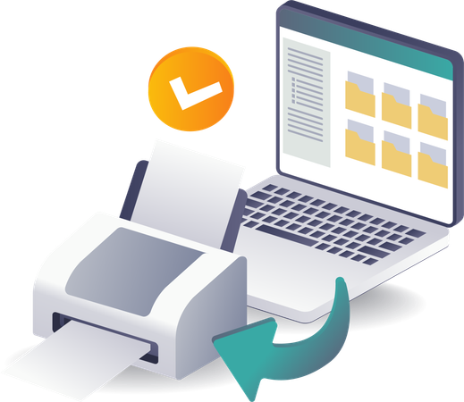 Computertechnologie-Datendrucksystem  Illustration