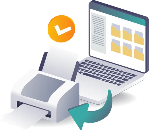 Computertechnologie-Datendrucksystem  Illustration