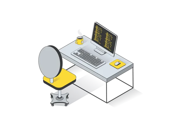 Computer Tisch  Illustration