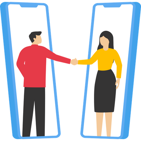 Comunicação marketing de mídia social para amigos  Ilustração