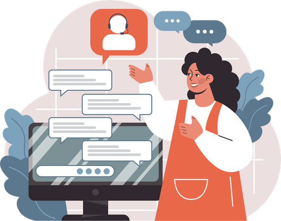 Comunicação online  Ilustração