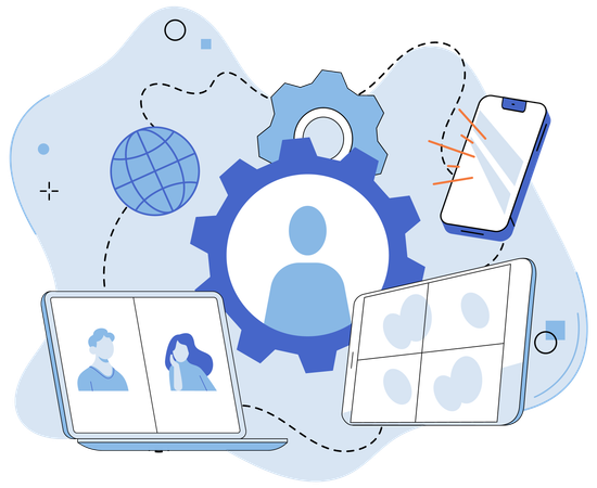 Comunicação online  Illustration