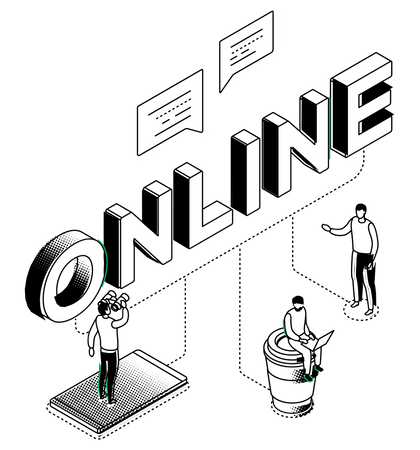 Comunicação online  Ilustração