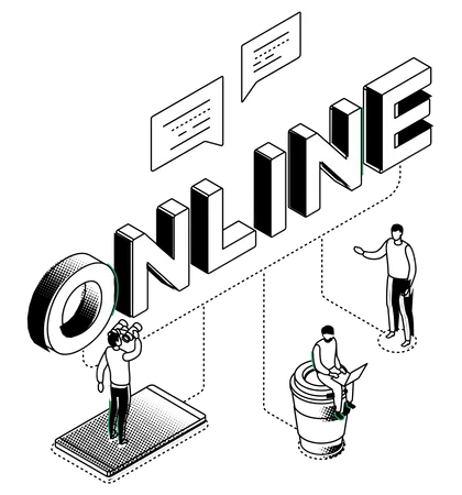 Comunicação online  Ilustração