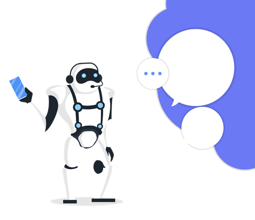 Comunicación con chatbot  Ilustración