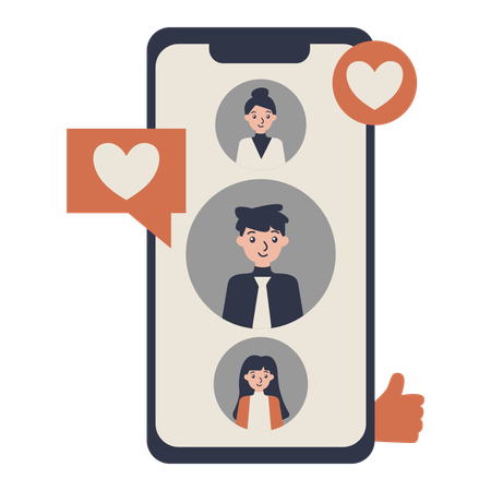 Comunicación de personas en las redes sociales  Illustration