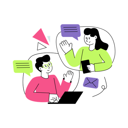 Comunicación en línea  Ilustración