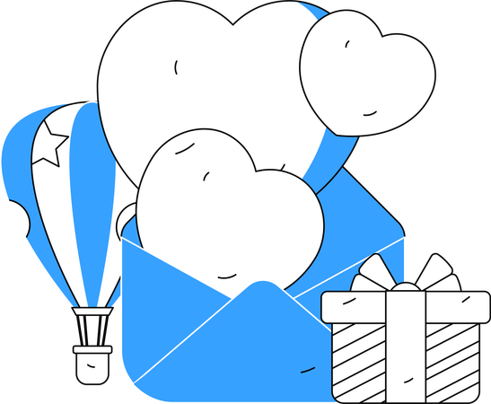 Comunicación de san valentín  Ilustración
