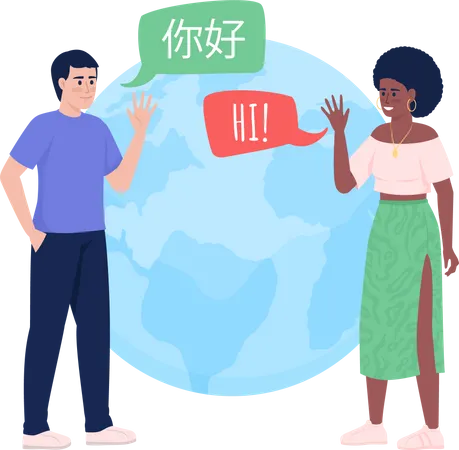 Comunicarse con un hablante nativo  Ilustración