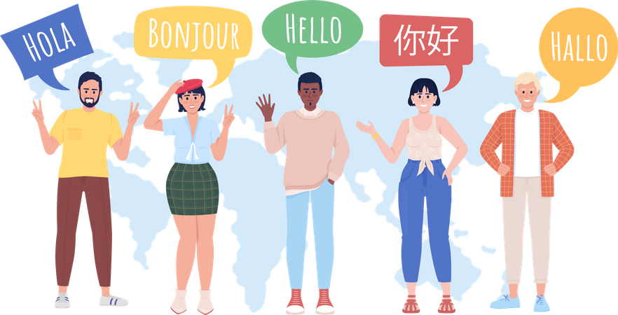 Comunidad multilingüe  Ilustración