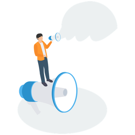 Conceito de liderança ou mensagem do homem  Illustration