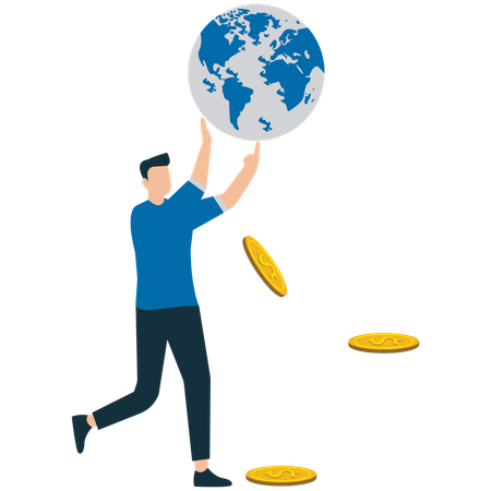 Conceito de Poder Econômico e Influência Global  Ilustração