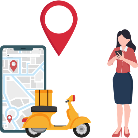 Conceito de rastrear seu pedido com localização  Ilustração