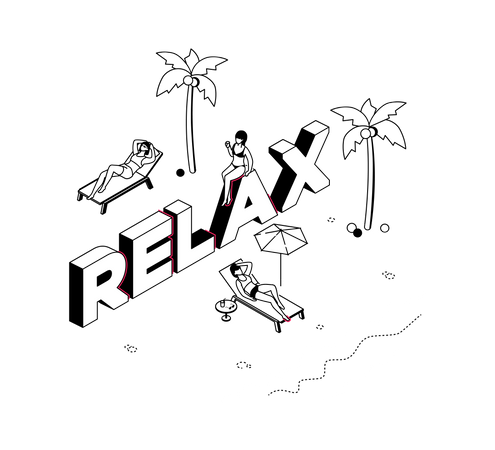 Conceito de relaxamento  Ilustração