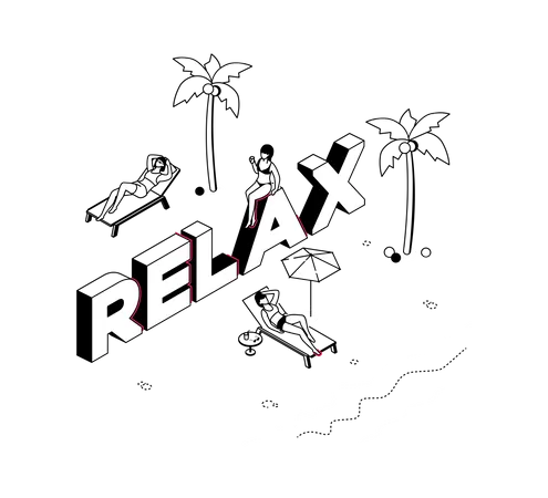 Conceito de relaxamento  Ilustração