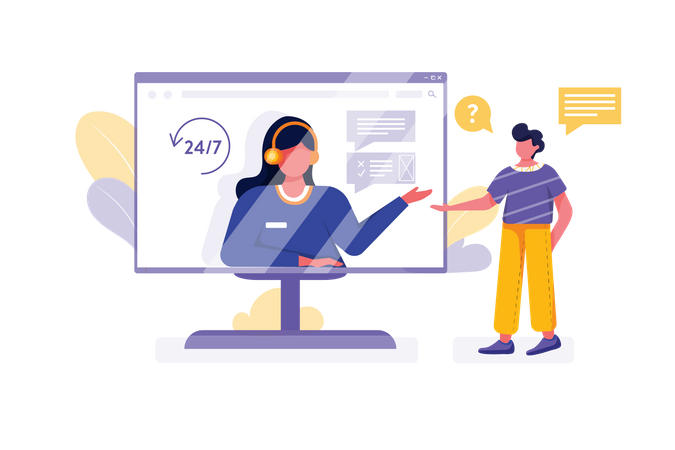 Conceito de suporte ao cliente online  Ilustração