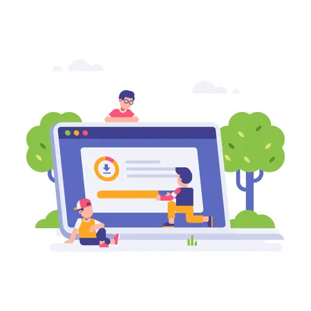 Concept-based illustration of landing page  Illustration