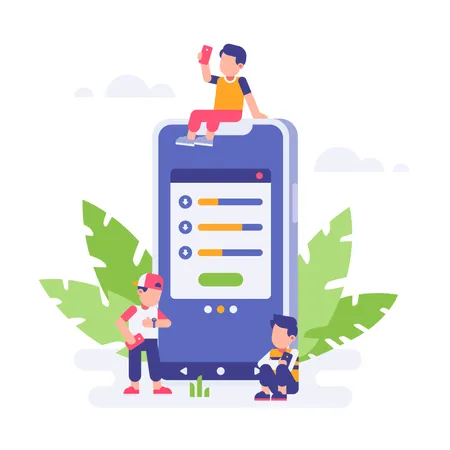 Concept-based illustration of loading page in mobile app  Illustration