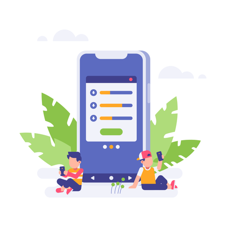 Concept-based illustration of loading page in mobile app  Illustration