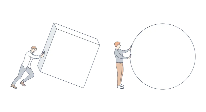 Concept de comparaison de stratégie commerciale différente  Illustration